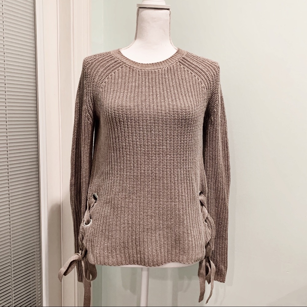 I.N. San Francisco Lace up Tie Sweater Small S